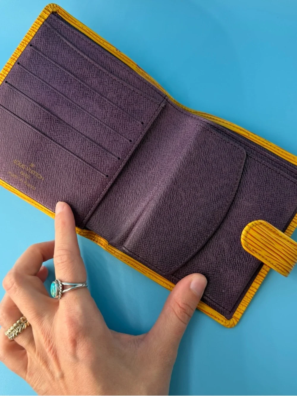 Louis Vuitton Epi Snap Wallet Yellow Purple Bifold - Picture 5 of 10
